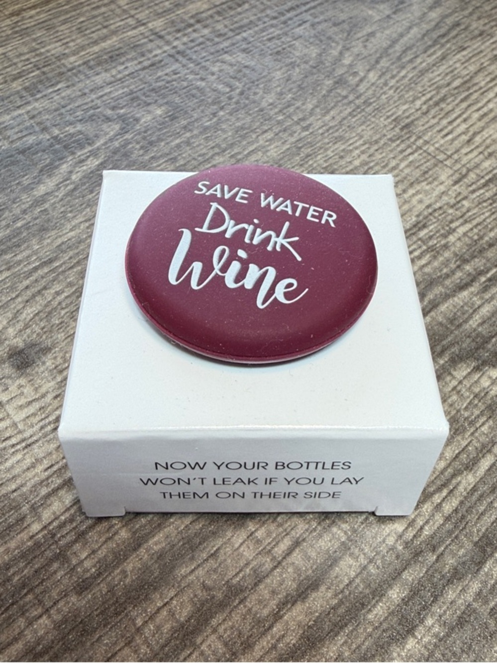 🌹5 for $25🌹Capabunga “Save Water Drink Wine” Burgundy Bottle Stopper Top